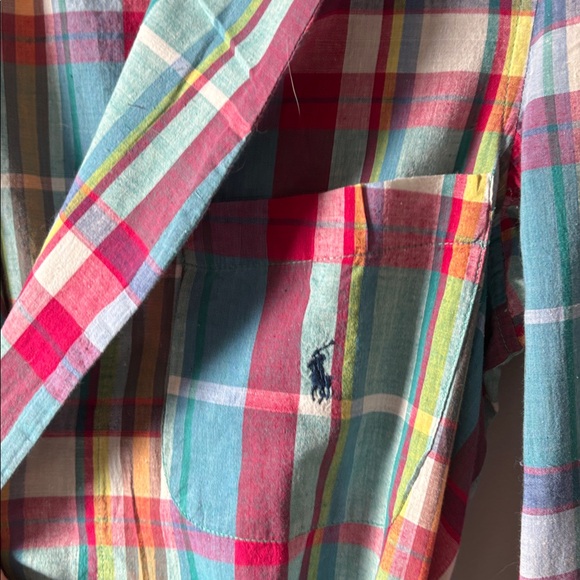 Polo Ralph Lauren 100% Cotton Soft Wash Woven Plaid Robe - Picture 7 of 12